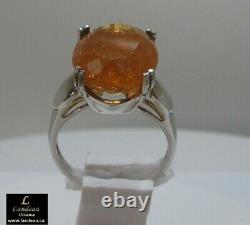 12.49 ct rare reddish royal imperial topaz gemstone sterling ring (7)