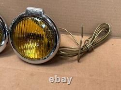 1940s Lumidor Royal Amber Fog Lights Pair NOS Rare