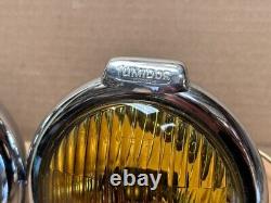1940s Lumidor Royal Amber Fog Lights Pair NOS Rare