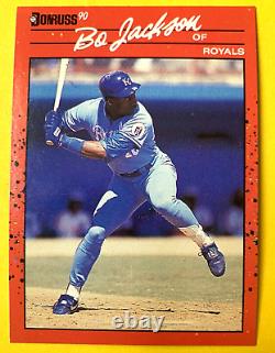 1990 BO Jackson 4 ERROR #61 Kansas City Royals DONRUSS Baseball card NO DOT RARE