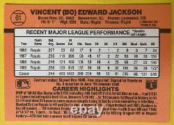 1990 BO Jackson 4 ERROR #61 Kansas City Royals DONRUSS Baseball card NO DOT RARE