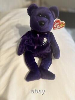1997 Ty Beanie Baby Collection Princess Diana Royal Purple Tags PE Pellets RARE