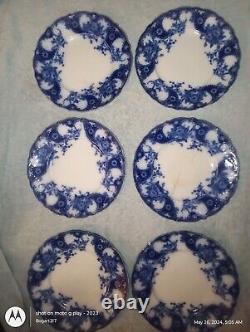 19th Century Wood & Son Lois Royal Flow Blue 20pc. Collection (Very Rare!)