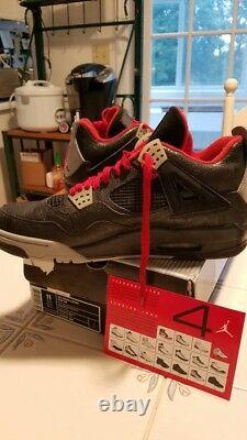 2005 Air Jordan 4 Retro Rare Sneakers Size 11 US Black/Red