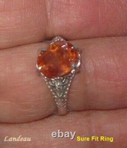 4 ct rare reddish royal imperial topaz gold on sterling silver ring #