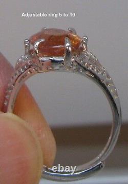 4 ct rare reddish royal imperial topaz gold on sterling silver ring #