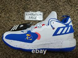 Adidas Dame 7 EXTPLY University of Kansas Jay Hawks Royal Blue GX3460 Sz 11 RARE
