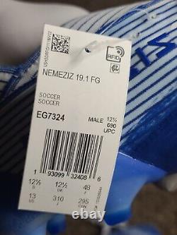 Adidas Nemeziz 19.1 FG Soccer Cleat Cloud White Royal Blue EG7324 Sz 13 RARE