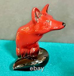 Antique Rare Royal Doulton England Flambe Fox 1901 Backstamp Lion Crown Roundel