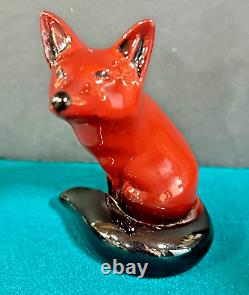 Antique Rare Royal Doulton England Flambe Fox 1901 Backstamp Lion Crown Roundel