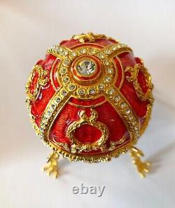 Authentic FABERGE Rosebud Imperial Red Egg Rare Find Brand New
