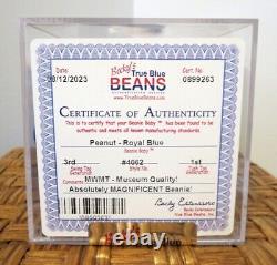 Authenticated Ultra Rare Ty 3rd / 1st Gen Royal Blue Peanut with Perfect Mint Tags