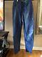 Bagazio Mens 100% Real Leather Pants Royal Blue Size 36 Vintage And Rare