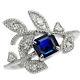 Brand New Rare Pt900 Unheated Royal Blue Sapphire Diamond Ring 0.75ct D0.20ct F