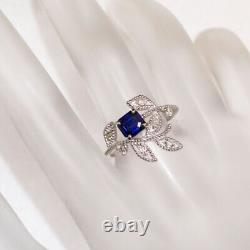Brand New Rare Pt900 Unheated Royal Blue Sapphire Diamond Ring 0.75ct D0.20ct F