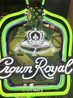 Crown Royal Apple Neon Sign Rare HTF LED Man Cave Garage Light NBA Basketball