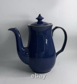 Denby Imperial Blue Coffee Pot 6 Cup Vtg Rare