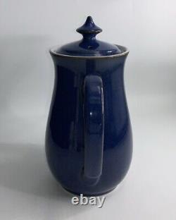 Denby Imperial Blue Coffee Pot 6 Cup Vtg Rare