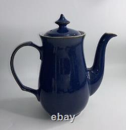 Denby Imperial Blue Coffee Pot 6 Cup Vtg Rare