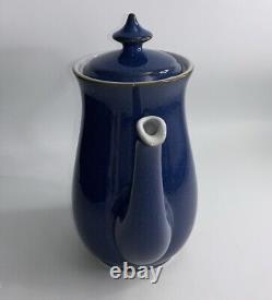 Denby Imperial Blue Coffee Pot 6 Cup Vtg Rare