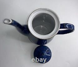 Denby Imperial Blue Coffee Pot 6 Cup Vtg Rare