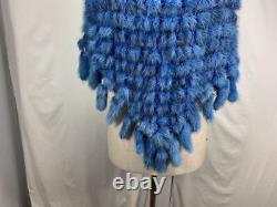 Expensive Awesome Free Shiping Rare Fantastic Us Royal Blue Mink Fur Lady Poncho
