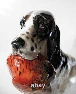 Extremely Rare Royal Doulton Large Springer Spaniel with Pheasant HN 1137 Figurine