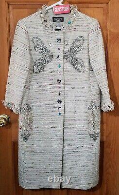 Extremely Rare Tracy Feith Runway Couture Embellished Royale Coat $1650 Sz. 2 NEW