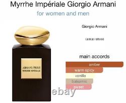 Giorgio Armani Prive Myrrhe Imperial EDP 3.4oz/100ml Authentic Discontinued RARE
