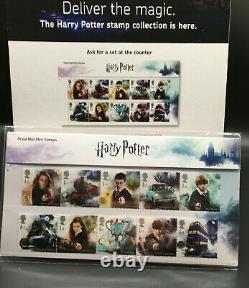 Harry Potter Royal Mail Unopened Stamps & Rare Promotional Stand Royal Mail