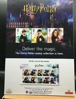 Harry Potter Royal Mail Unopened Stamps & Rare Promotional Stand Royal Mail