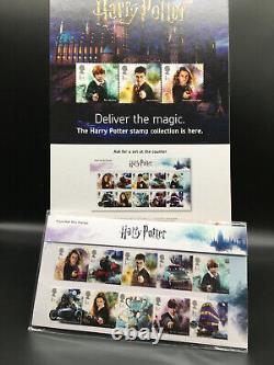 Harry Potter Royal Mail Unopened Stamps & Rare Promotional Stand Royal Mail