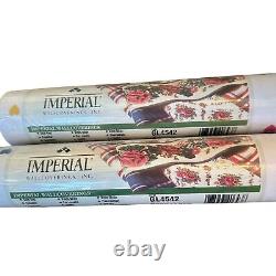 Imperial Wallpaper Vintage 1980's Heart Print Rare 33 Ft x 20.5 In 2 Rolls NEW