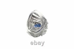 Incredibly Rare 22.74CT Royal Blue Ceylon Sapphire & 6.00CT Clear CZ Royal Ring