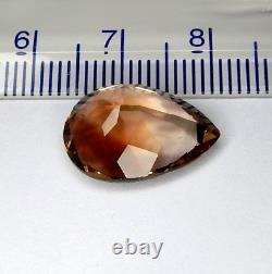 Intense 9.9ct VVS Imperial Topaz Natural Mined Unheated Faceted Pear Brazil Rare