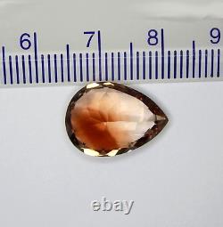 Intense 9.9ct VVS Imperial Topaz Natural Mined Unheated Faceted Pear Brazil Rare