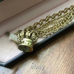 JUICY COUTURE Royal Crown Watch Gold Tone Charm Bracelet New In Box Layered Rare