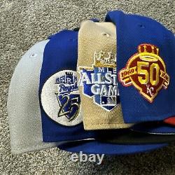 Kansas City Royals New Era 59fifty Fitted Hats Sz 7 5/8 New Lot Of 4 Rare