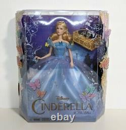 Mattel Disney Barbie Cinderella Royal Ball Doll 2014 Live Action NEW Rare Blue