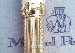 Michel Perchin IMPERIAL Fountain Pen White Enamel Gold #66/88 Rare Hard to Find