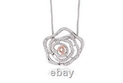 NEW Clogau 9ct White & Rose Gold Royal Roses Diamond Pendant £1460 off! RARE