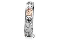 NEW Clogau Silver & Rose Gold Royal Roses Stacking Ring SIZE L £10 off! RARE