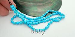 NEW FINE RARE AAAAA AZ SLEEPING BEAUTY TURQUOISE With MATRIX NUGGET BEAD STRAND