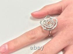 NEW RARE Clogau 9ct White & Rose Gold Royal Roses Diamond Ring £1640 OFF! SIZE O