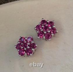 NEW Rare, Color-Change Royal Purple Garnet Starburst Stud Earrings, Platinum