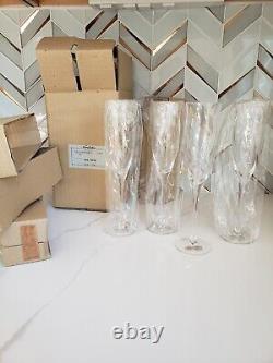 NEW in Box 4 Noritake Royal Pierpont-Clear Tulip Champagne Flute Rare