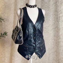 NWOT Rare Royal Underground Goth Leather & Lace Biker Vest Punk Vampire Size XS