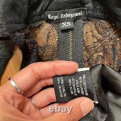 NWOT Rare Royal Underground Goth Leather & Lace Biker Vest Punk Vampire Size XS