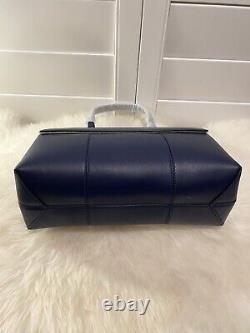NWT Tory Burch Block-T satchel Leather Handbag 35456 Royal Navy $498 Rare