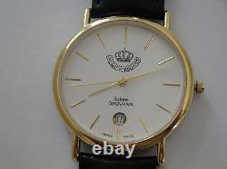 New RARE Grovana Rotree Gift King Abdullah II of Jordan Royal GOLD Watch Quartz
